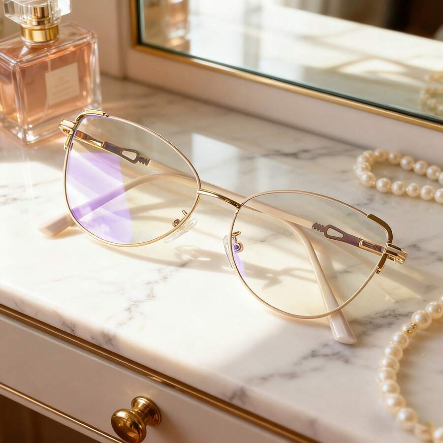 Sunglasses Cat Eye - Luxuriöse Cat-Eye-Brille für Damen mit flachem