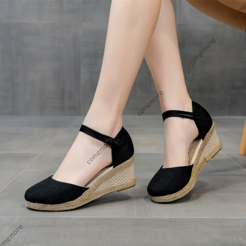 Wedge Espadrille Women - Comemore Sandalen mit hohem Absatz, Sommerschuhe,