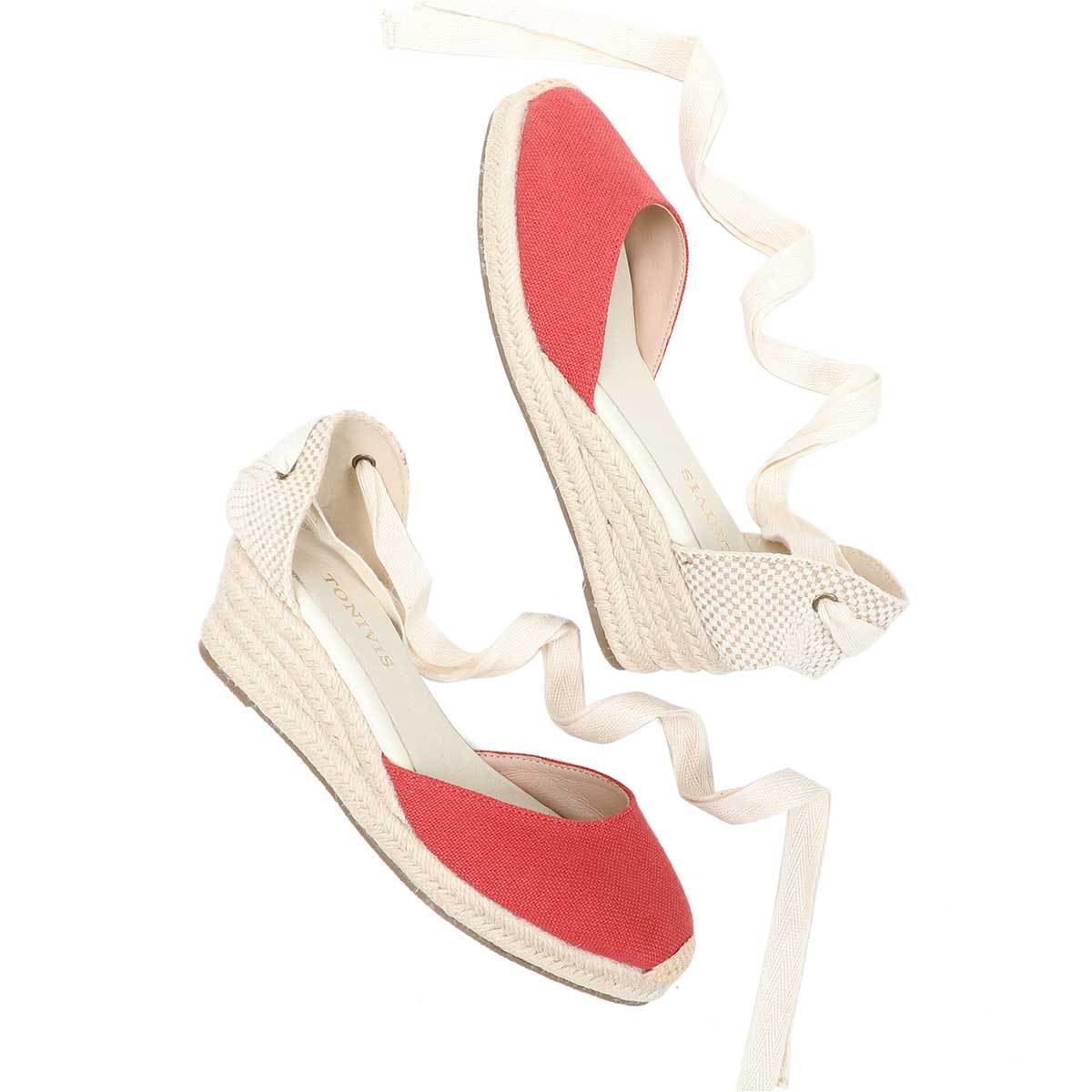 Wedge Espadrille Women - Damen Keilsandaletten mit Schnürung, bequeme Sommerschuhe
