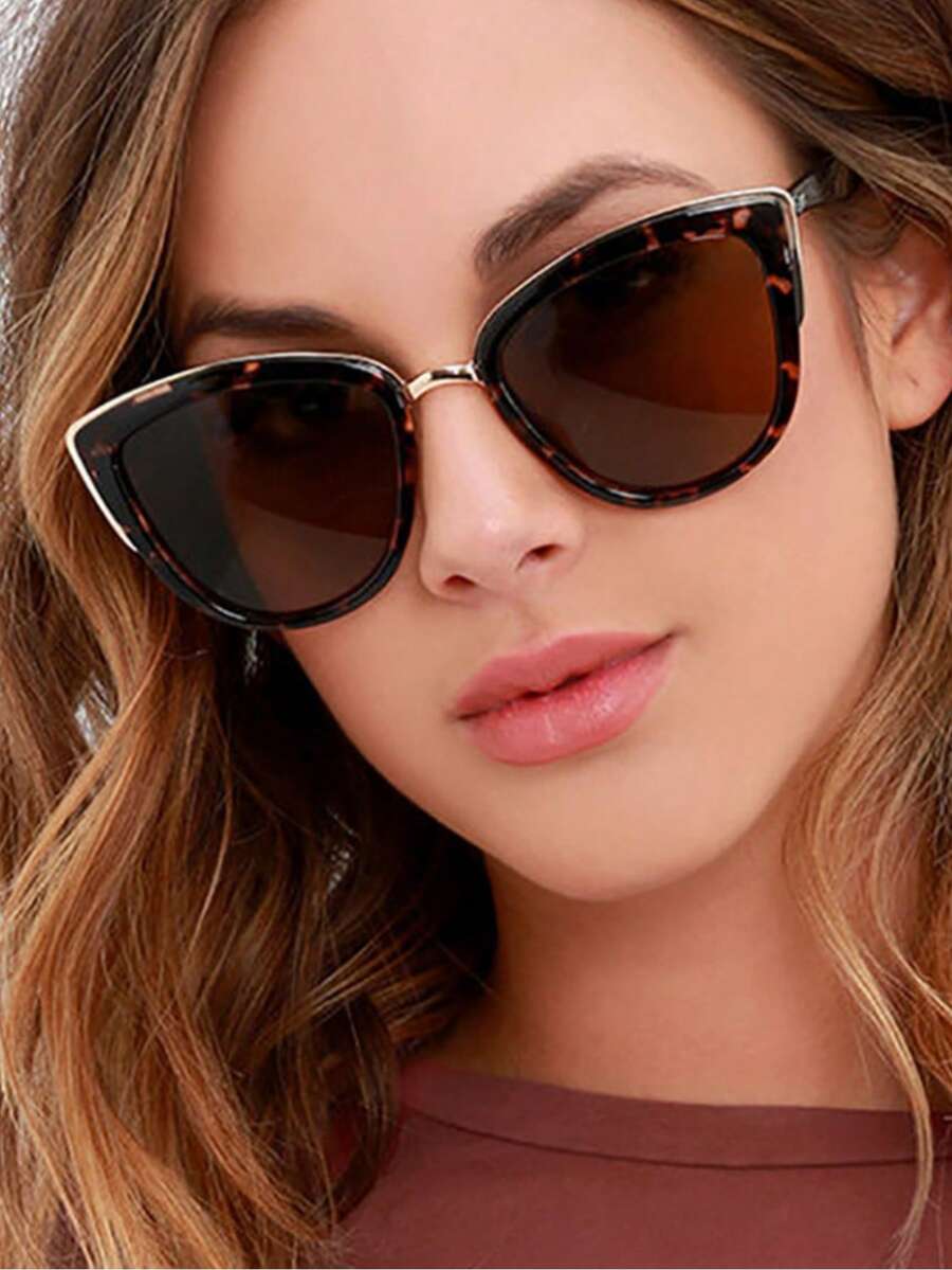 Sunglasses Cat Eye - 1/2/3/4 Stück Übergroße Cat-Eye-Metallbrille mit Nasensteg