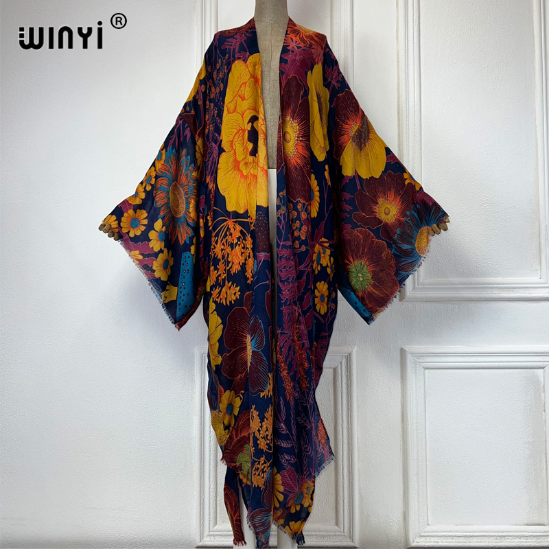 Cover Up Kaftan - WINYI Afrika Mode Sommer Kimono Maxikleid