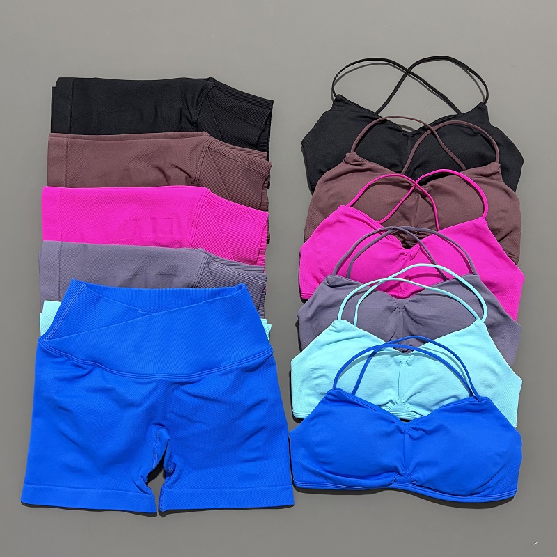 Crop Top Crochet - 2-teiliges Vision Gym Set Damen Yoga