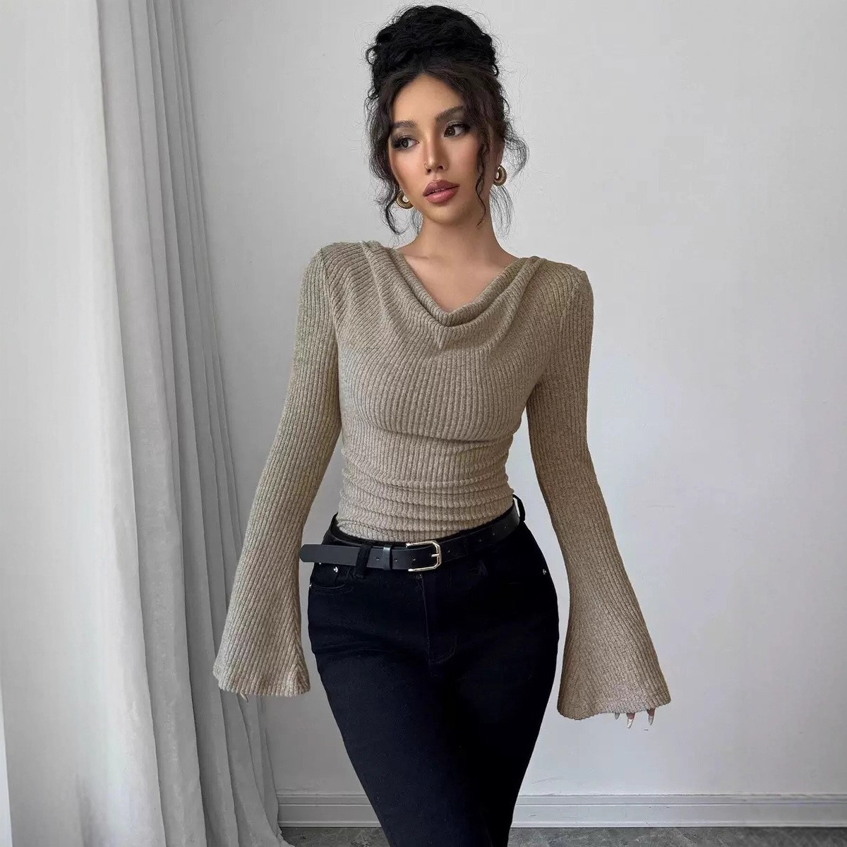 Damen-Bluse mit Langen Ärmeln, – Blouse Off Shoulder Bewertung und Preis