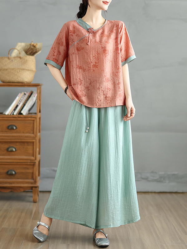 Chinesisches Blumenmuster Lein – Linen Pant Wide Bewertung und Preis
