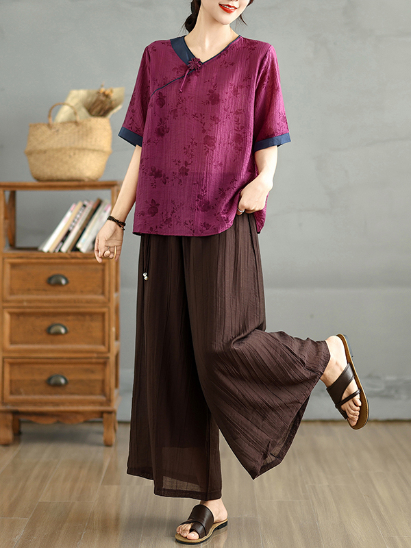 Chinesisches Blumenmuster Lein – Linen Pant Wide Bewertung und Preis