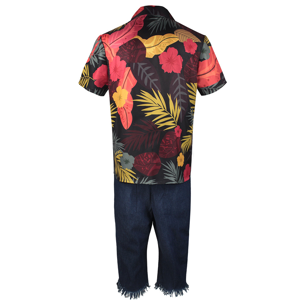 Herren-Set mit tropischem Blum – Shorts Denim Frayed Bewertung und Preis