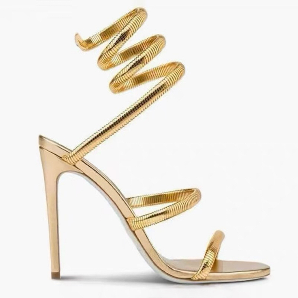 Sommer Neue Gold One-Line Riem – Sandal Strappy Heeled Bewertung und Preis