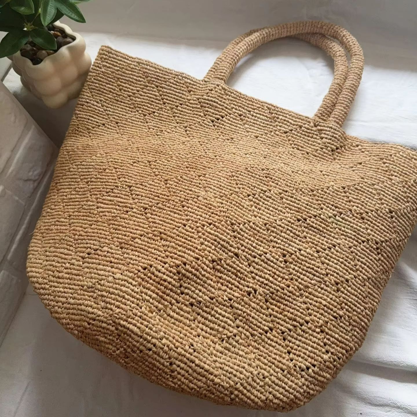 Modischer Stil Ins Häkel-Stran – Crochet Bag Raffia Bewertung und Preis