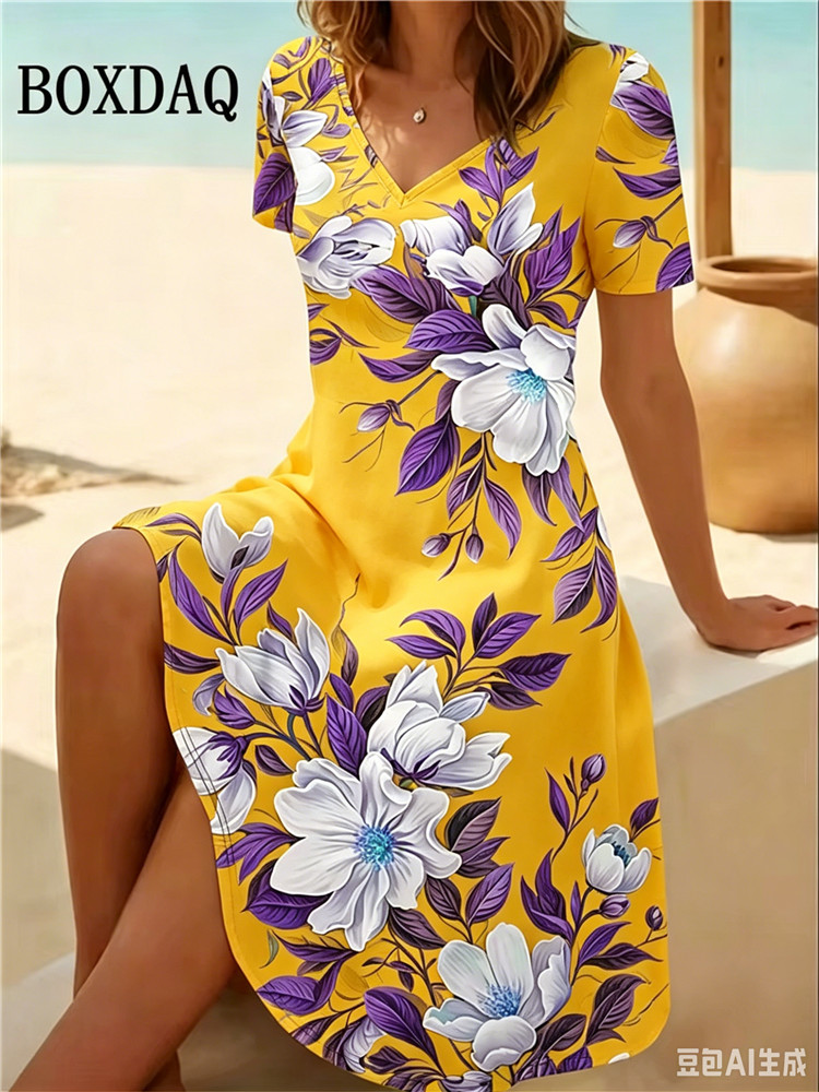 6XL Übergröße Damenkleider Som – Romper Floral Print Bewertung und Preis