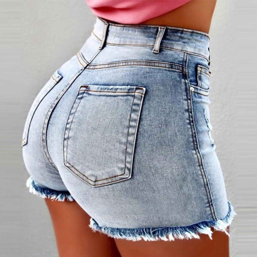 Damen-Jeansshorts mit hoher Ta – Shorts Denim Frayed Bewertung und Preis