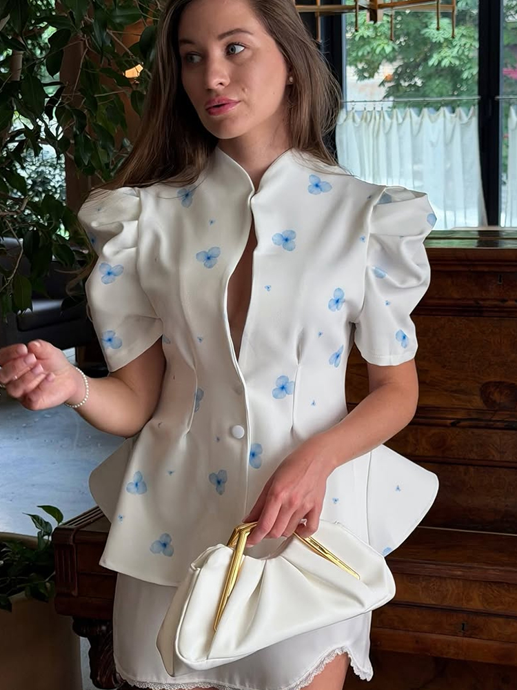 Elegante Satin-Bluse mit Blume – Romper Floral Print Bewertung und Preis