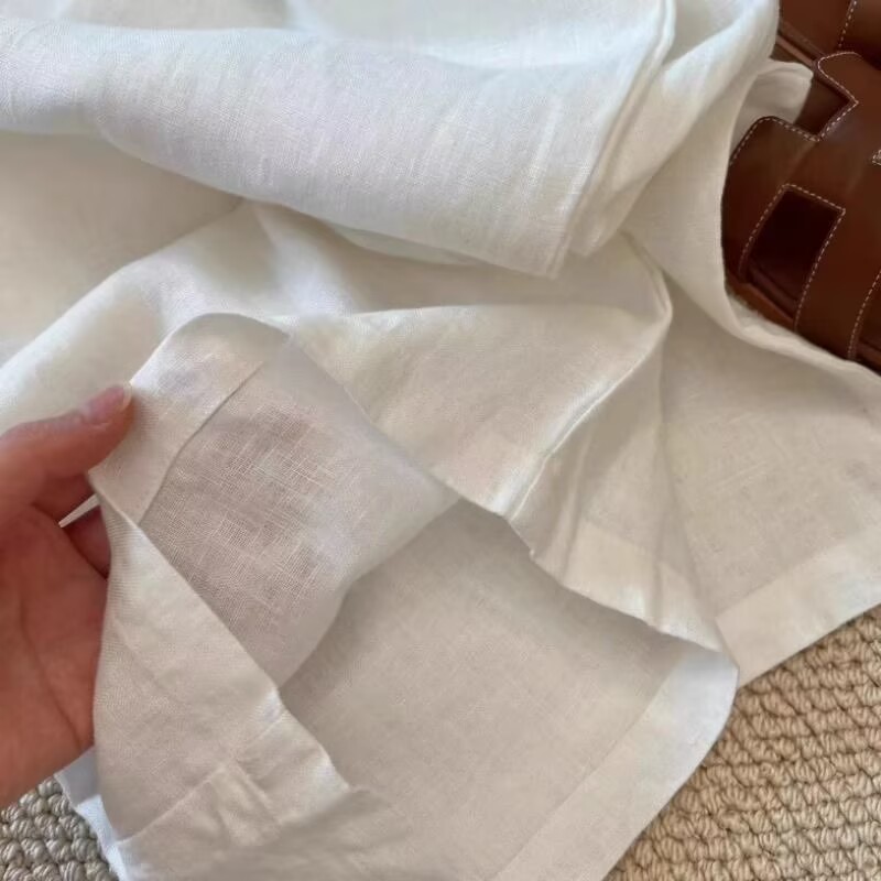 Koreanisches Set aus weißer Ba – Linen Pant Wide Bewertung und Preis