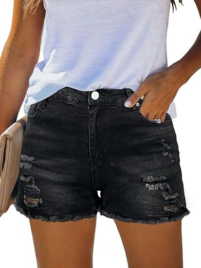 Lässige Vintage-Jeansshorts mi – Shorts Denim Frayed Bewertung und Preis