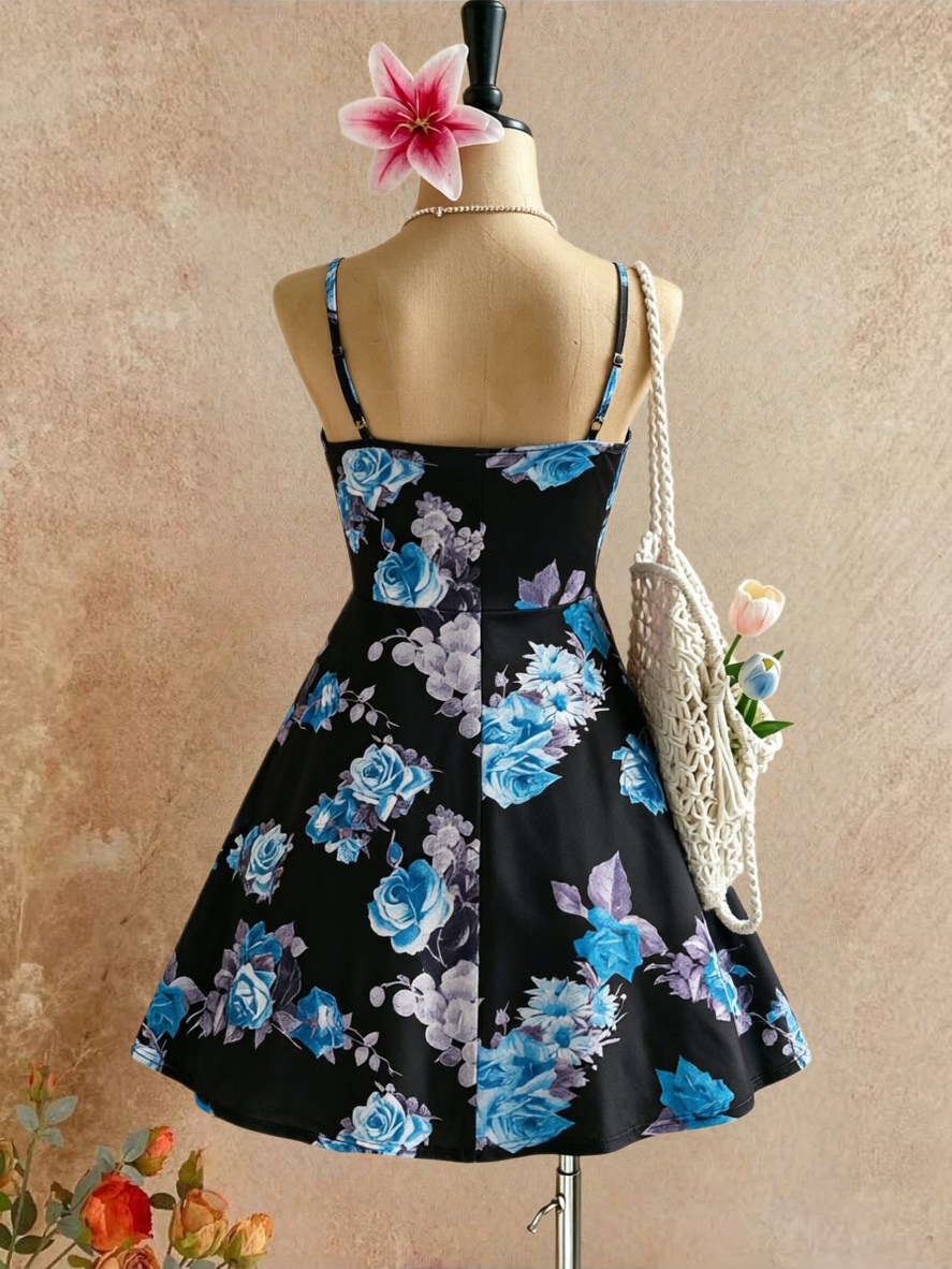 Übergröße Damen Spaghetti-Träg – Romper Floral Print Bewertung und Preis