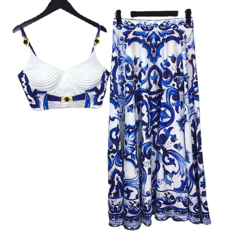 Sommer Bohemian blau und weiß  – Romper Floral Print Bewertung und Preis