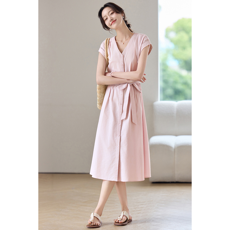 SENTUBILA Damen Midi-Kleid in  – Linen Dress Wrap Bewertung und Preis