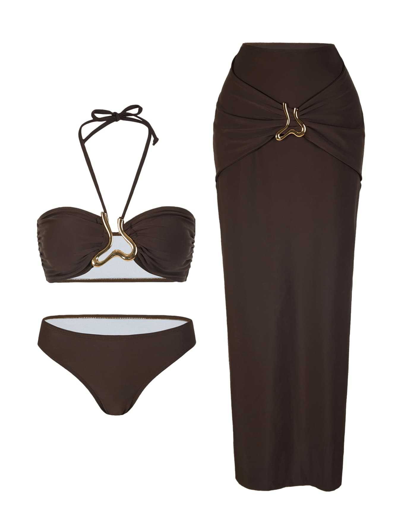 Ärmelloser Tankini-Bikini für  – Swimsuit Bikini Ruched Bewertung und Preis