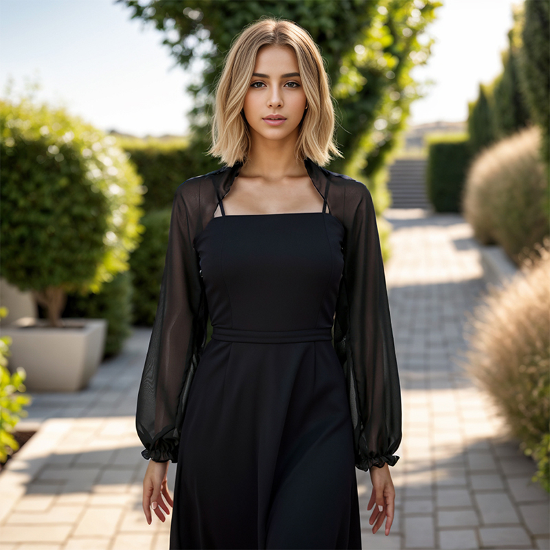 Einfarbiger Chiffon-Schal für  – Blouse Off Shoulder Bewertung und Preis
