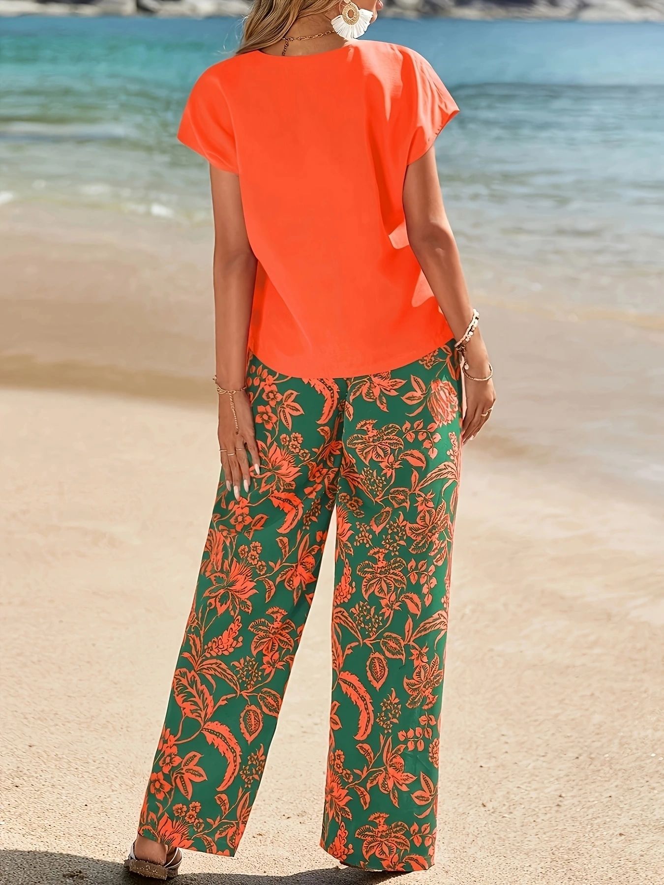 2026 Sommer Damen 2-teiliges O – Romper Floral Print Bewertung und Preis